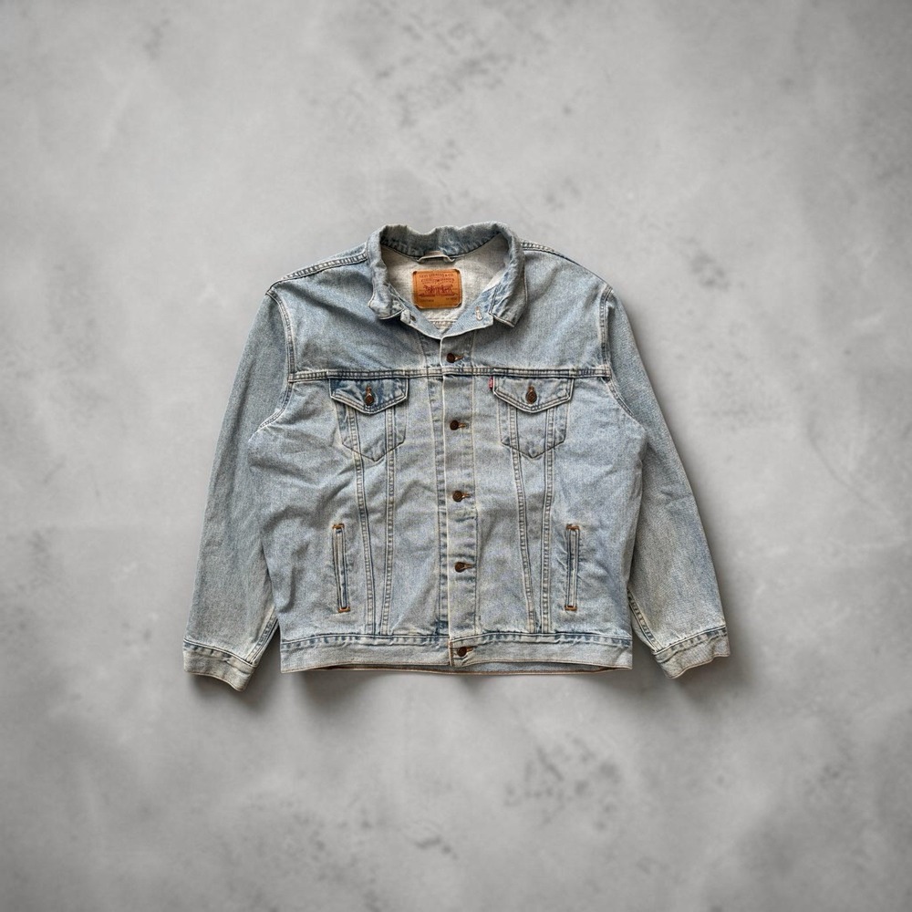 VTG 90s LEVI'S USA Men's XXL Blue 100% Cotton Denim Jeans Trucker Jacket